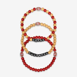 San Francisco 49ers 3 Pack Beaded Friendship Bracelet