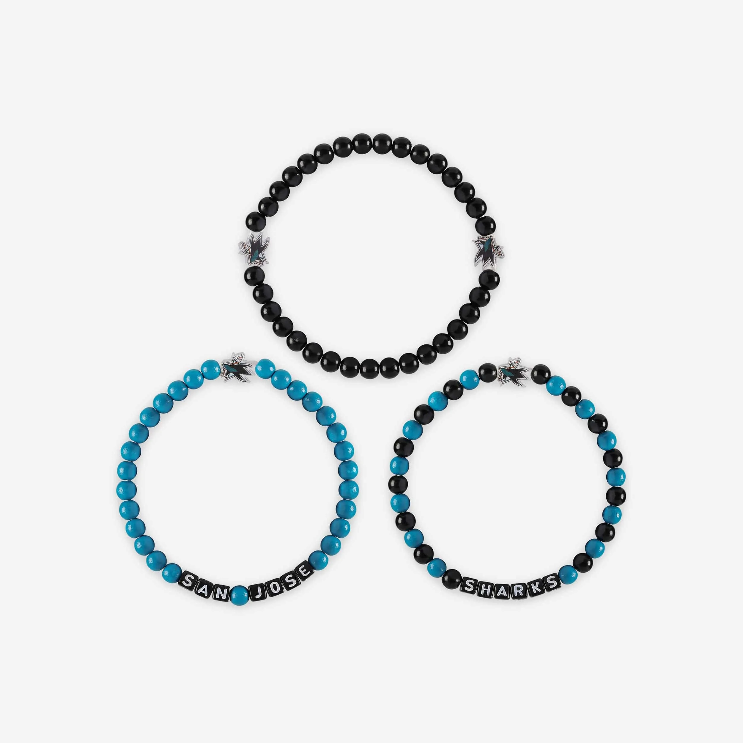 San Jose Sharks 3 Pack Beaded Friendship Bracelet