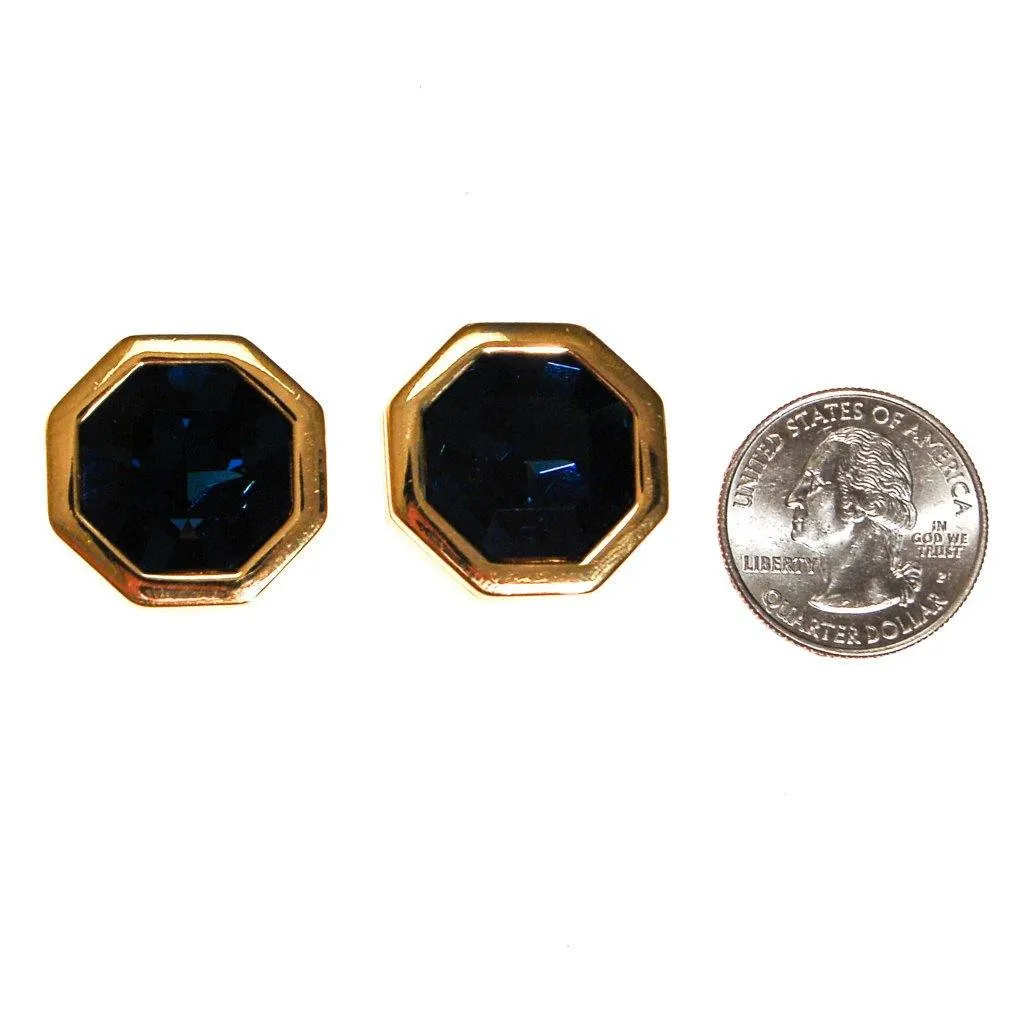 Sapphire Blue Swarovski Statement Earrings by SAL