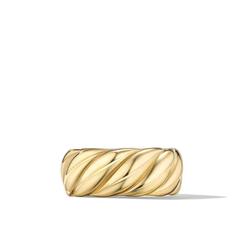 Sculpted Cable Band Ring in 18K Yellow Gold, Size 7