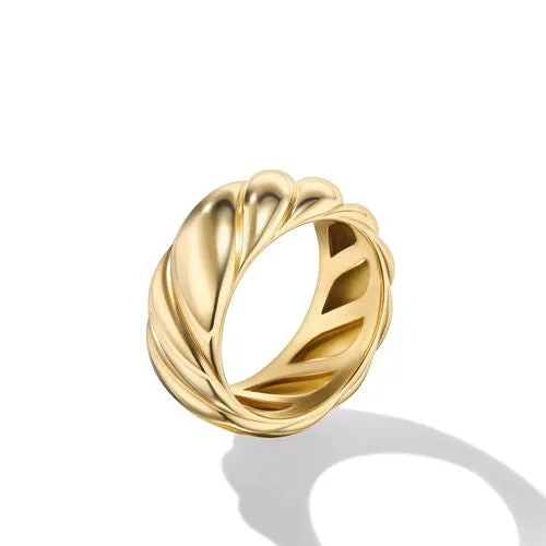 Sculpted Cable Band Ring in 18K Yellow Gold, Size 7