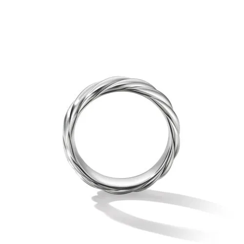 Sculpted Cable Contour Band Ring in Sterling Silver