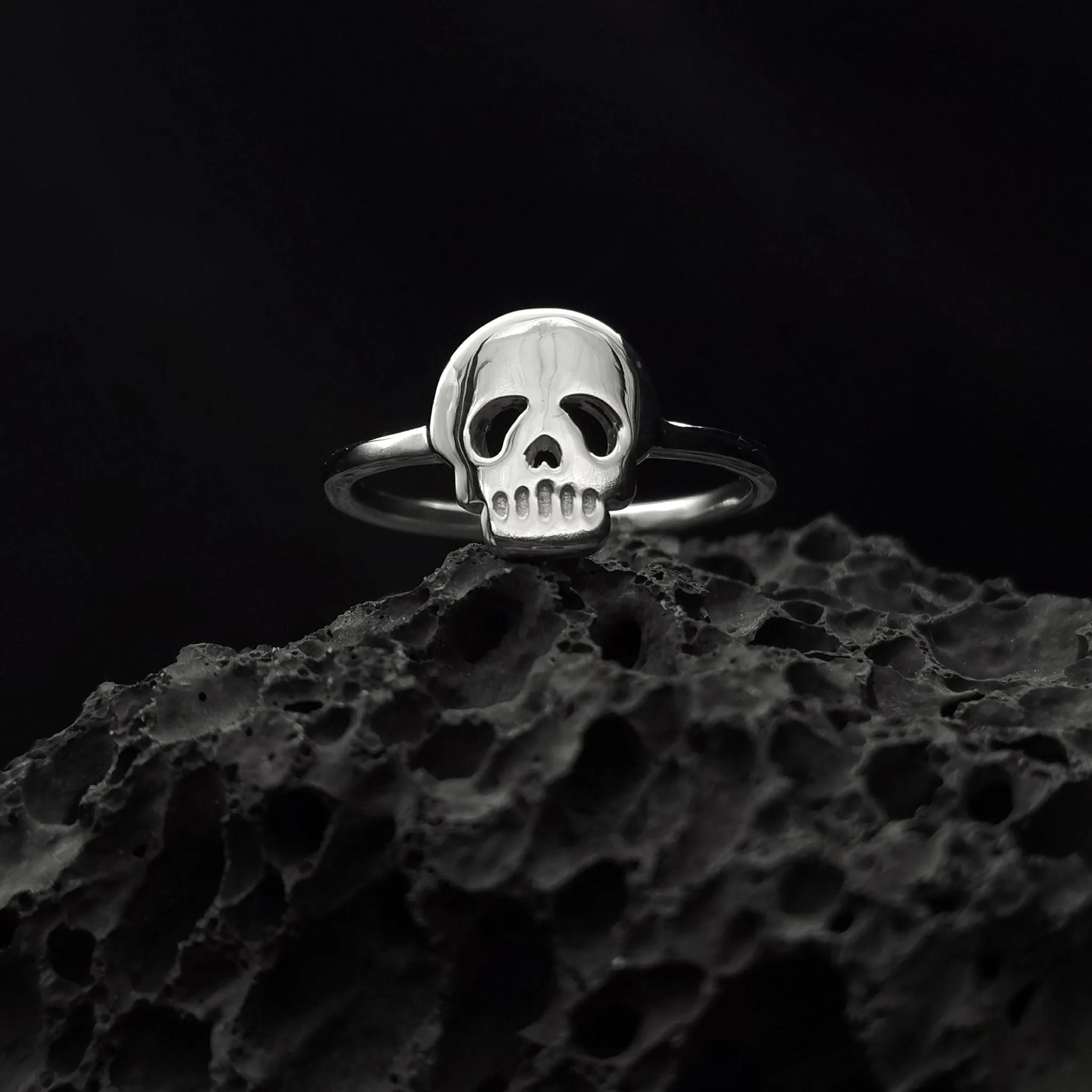 Sculpted Eternity: Handcrafted Gothic Skull Ring