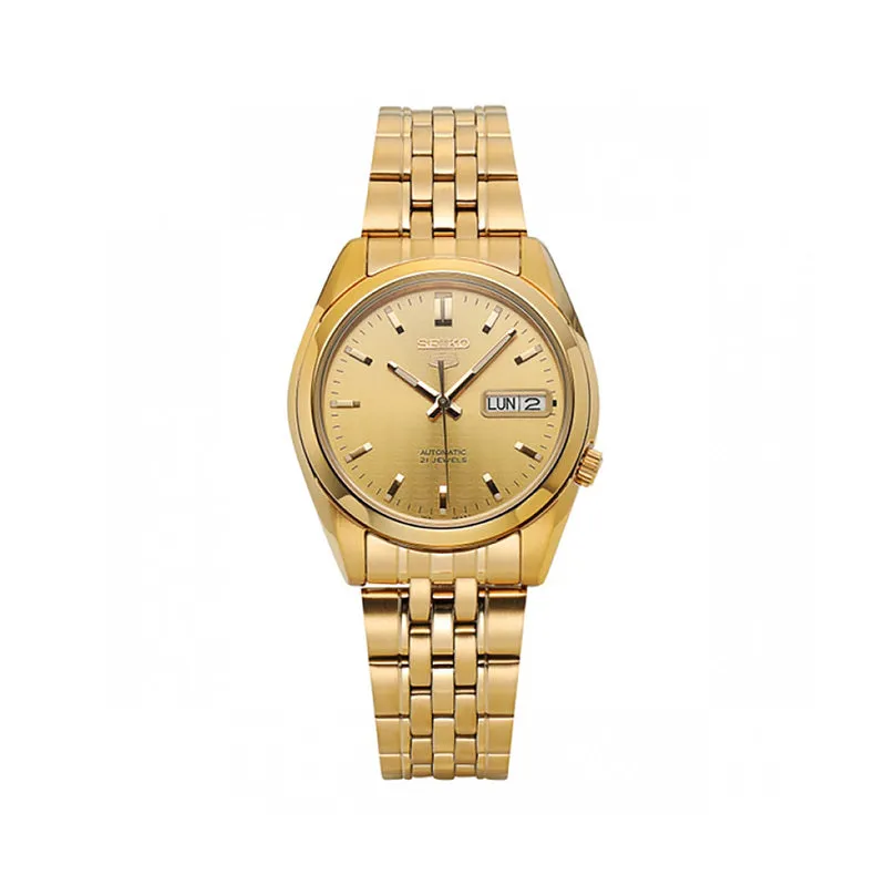 Seiko 5 Men's Automatic Watch SNK366K1 Gold Stainless Steel Strap
