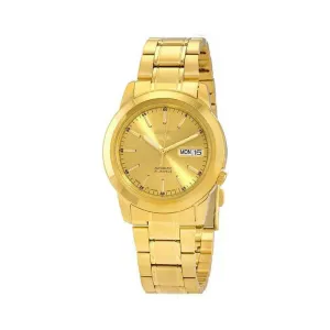 Seiko Men's Automatic Watch SNKE56J Gold Stainless Steel Strap