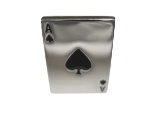Shiny Ace of Spades Adjustable Size Fashion Ring