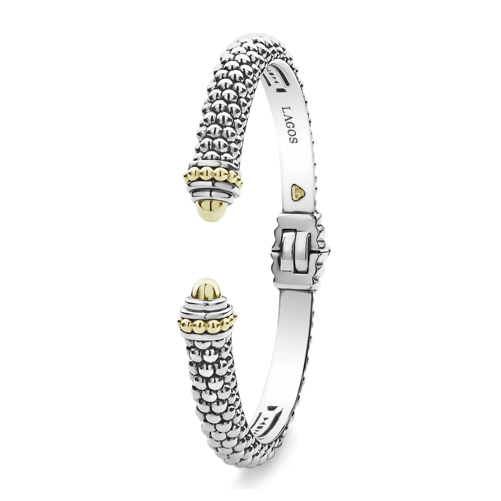 Signature Caviar Two-Tone Cuff Bracelet