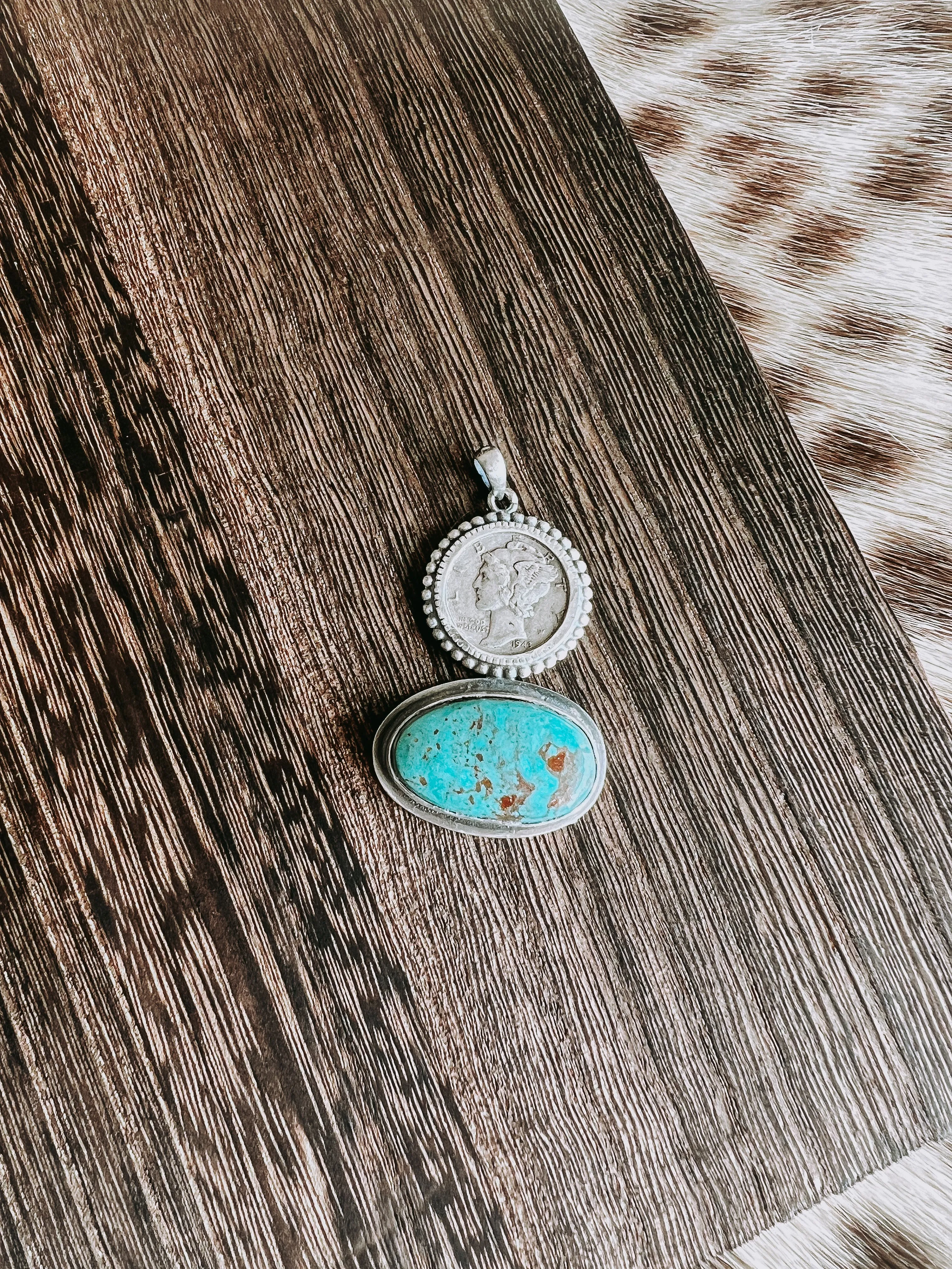 Silver Coin Navajo Pendent