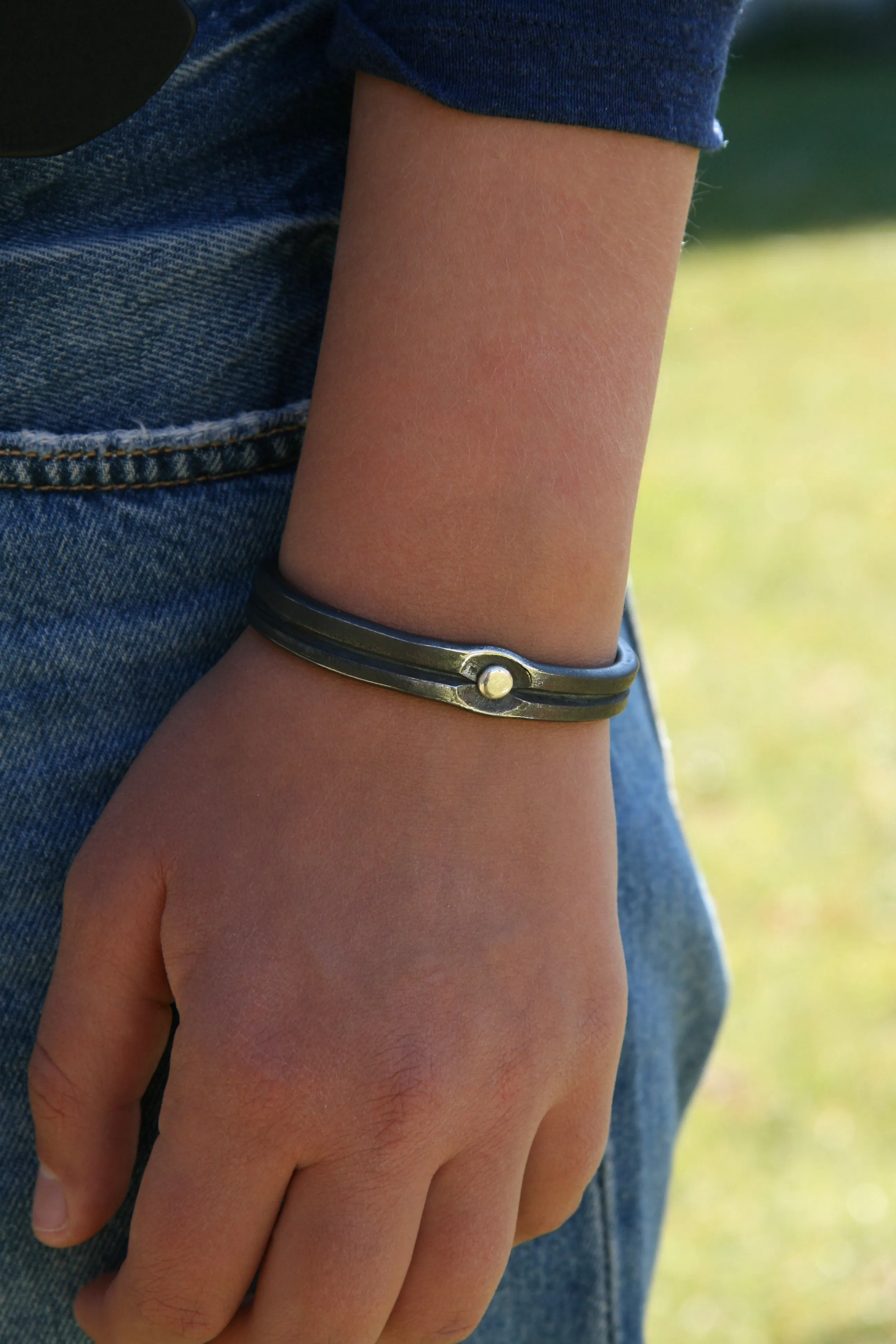 Silver Rivet Cuff: Men & Women