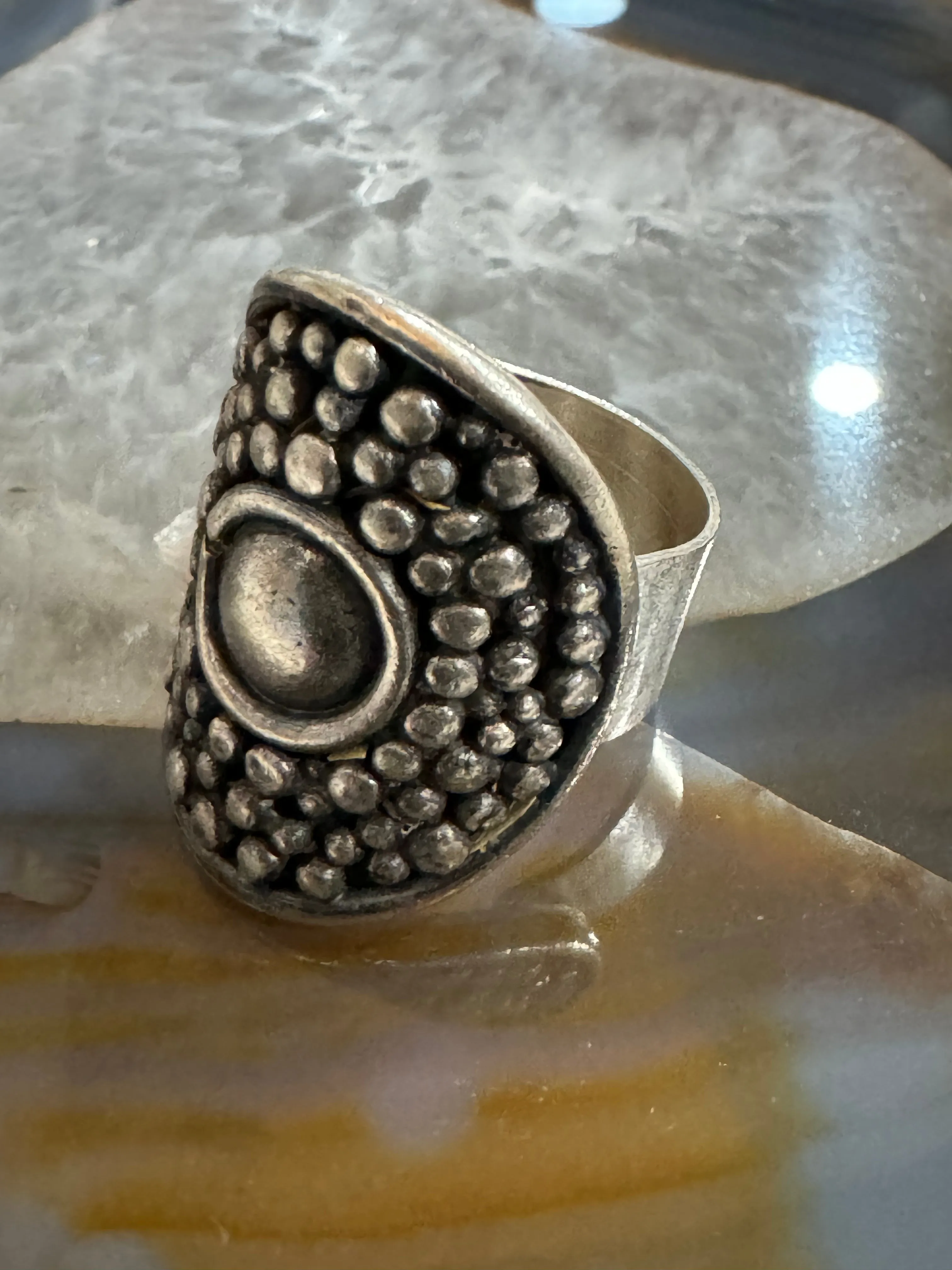 Silver Shield Ring (Adjustable)