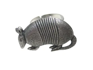 Silver Toned Armadillo Adjustable Size Fashion Ring