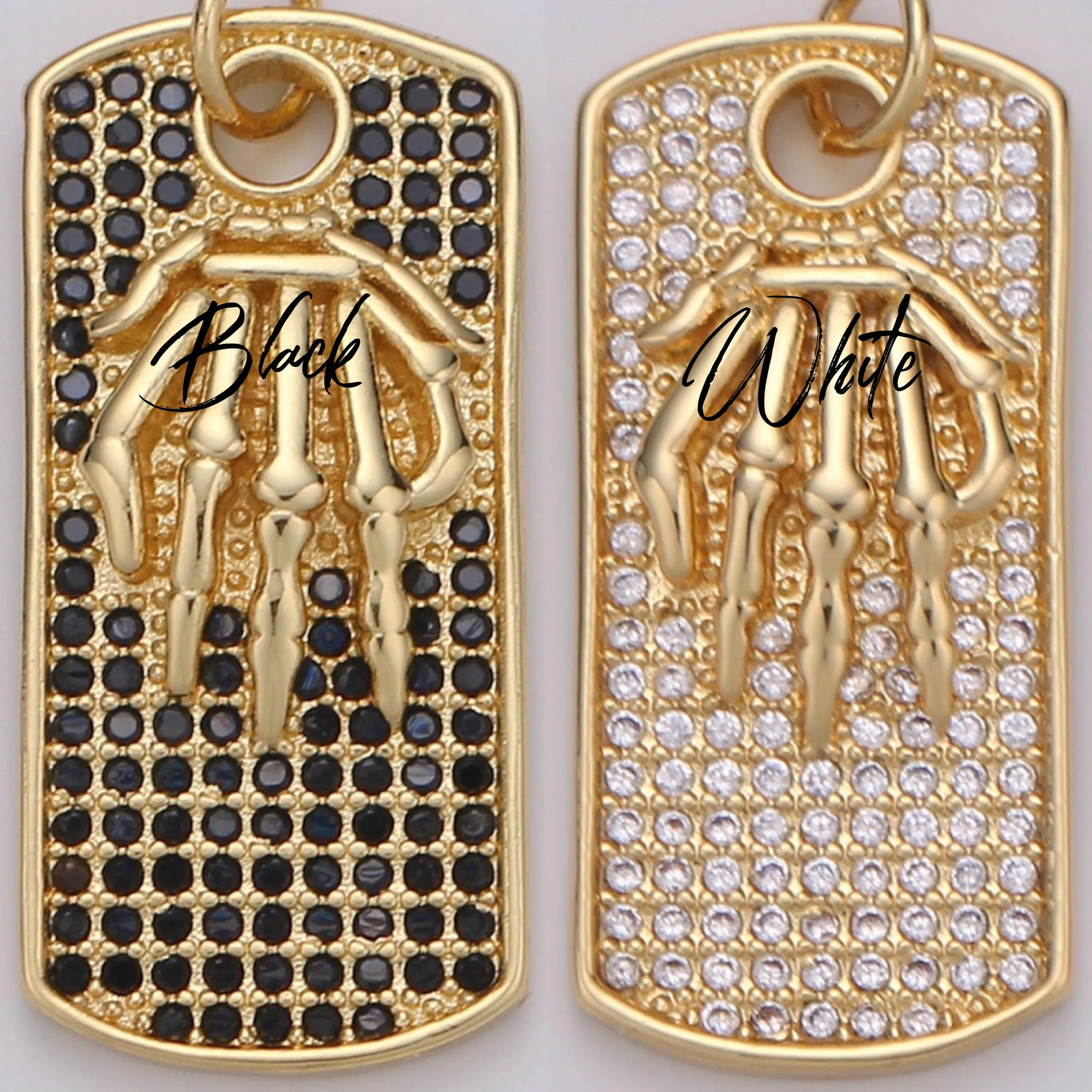 SKELETON DOGTAG GOLD FILLED NECKLACE