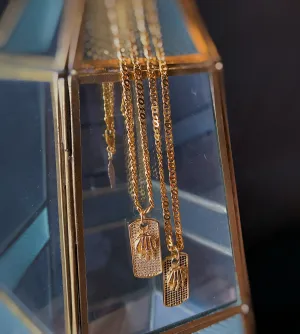 SKELETON DOGTAG GOLD FILLED NECKLACE