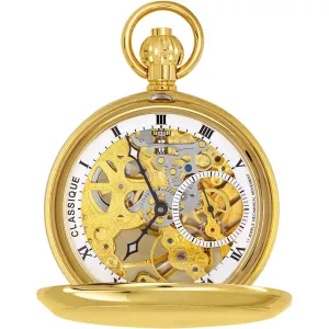Skeleton Mechanical Gold Pocket Watch