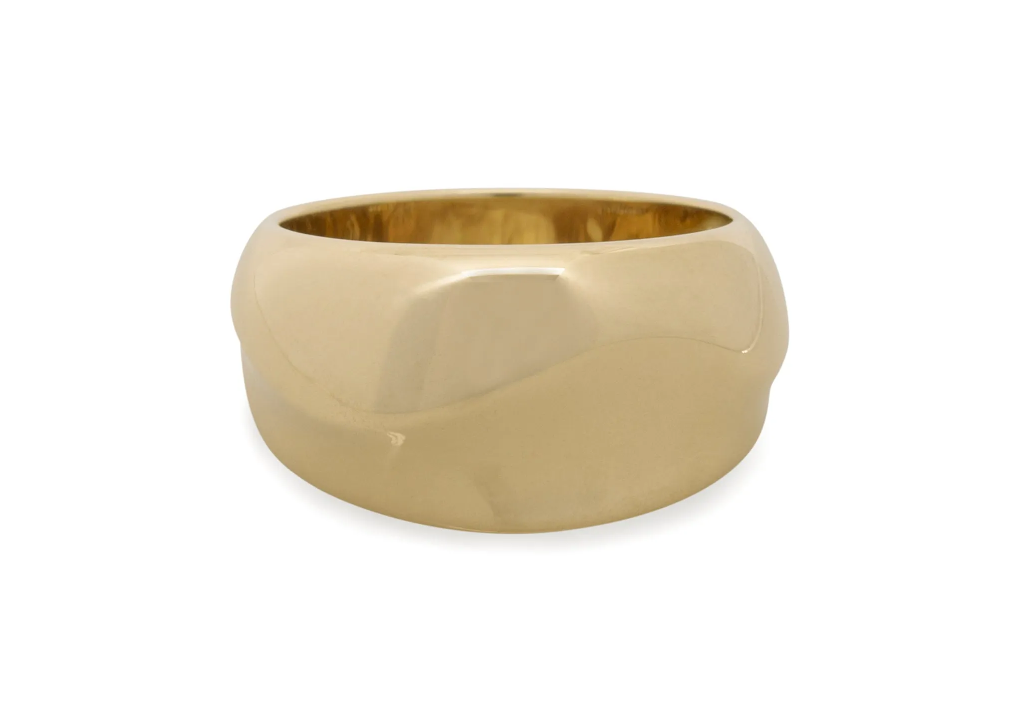 Small Domed Wave Ring, Yellow Gold