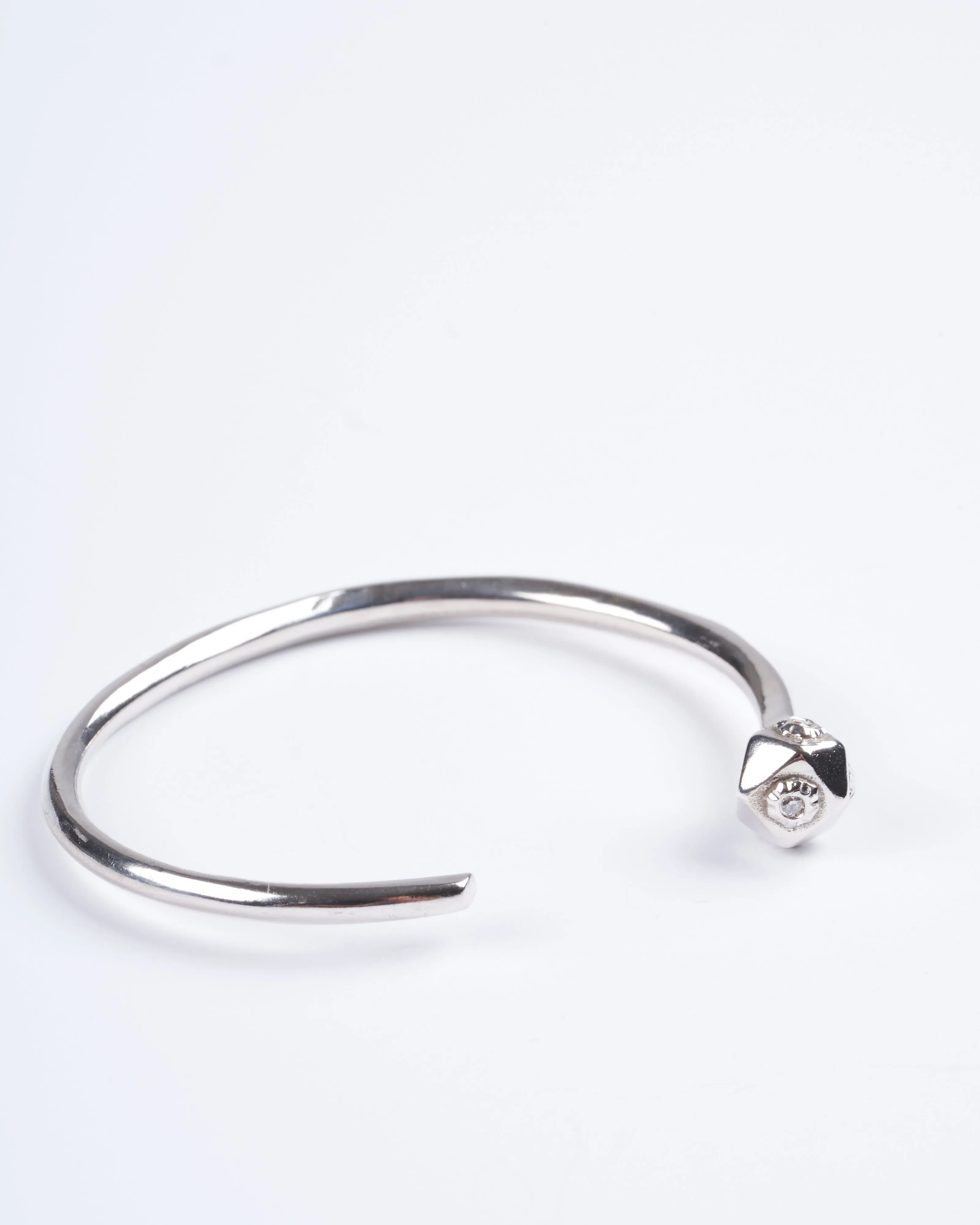 small snake head cuff sterling silver champagne diamonds - sterling