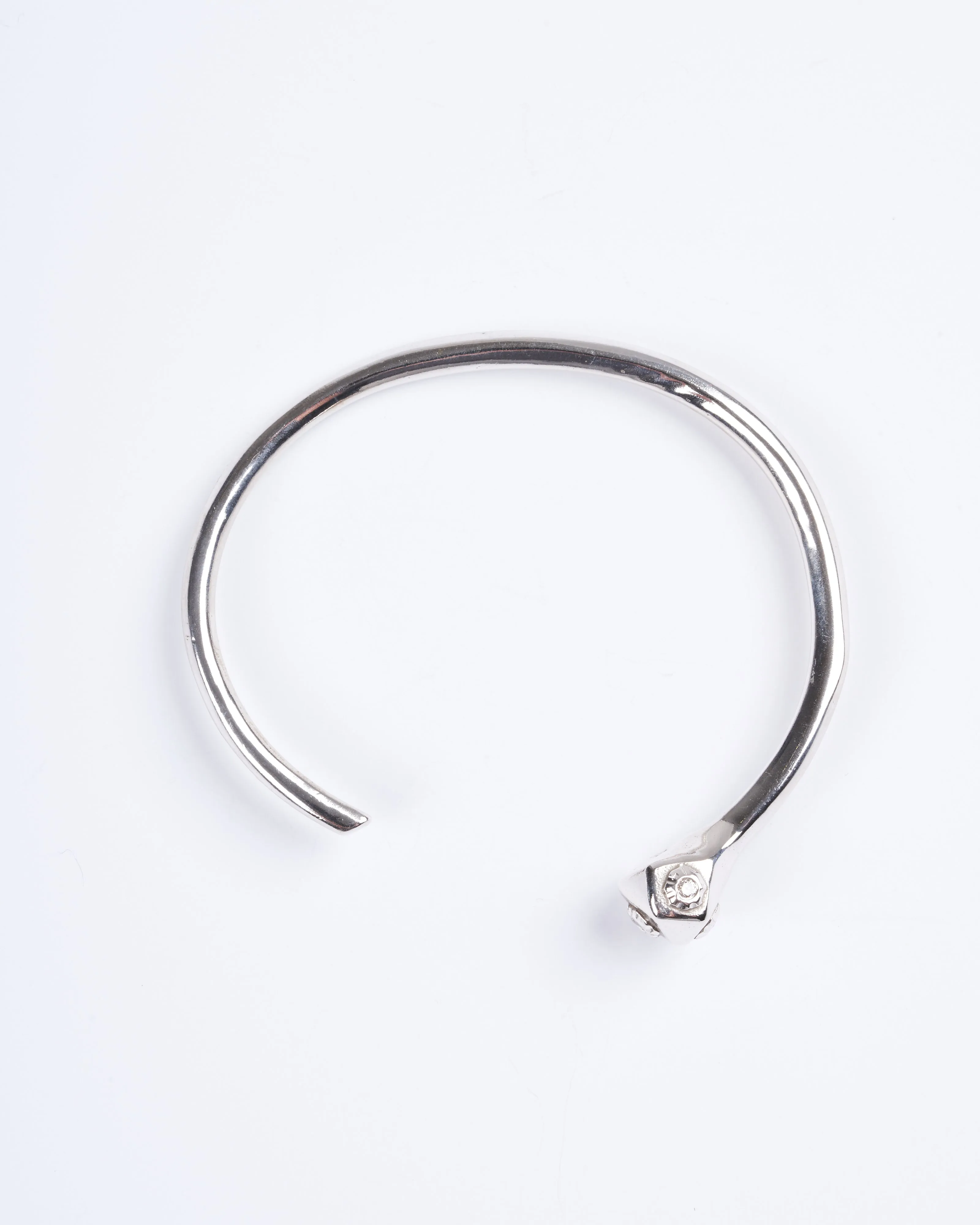 small snake head cuff sterling silver champagne diamonds - sterling