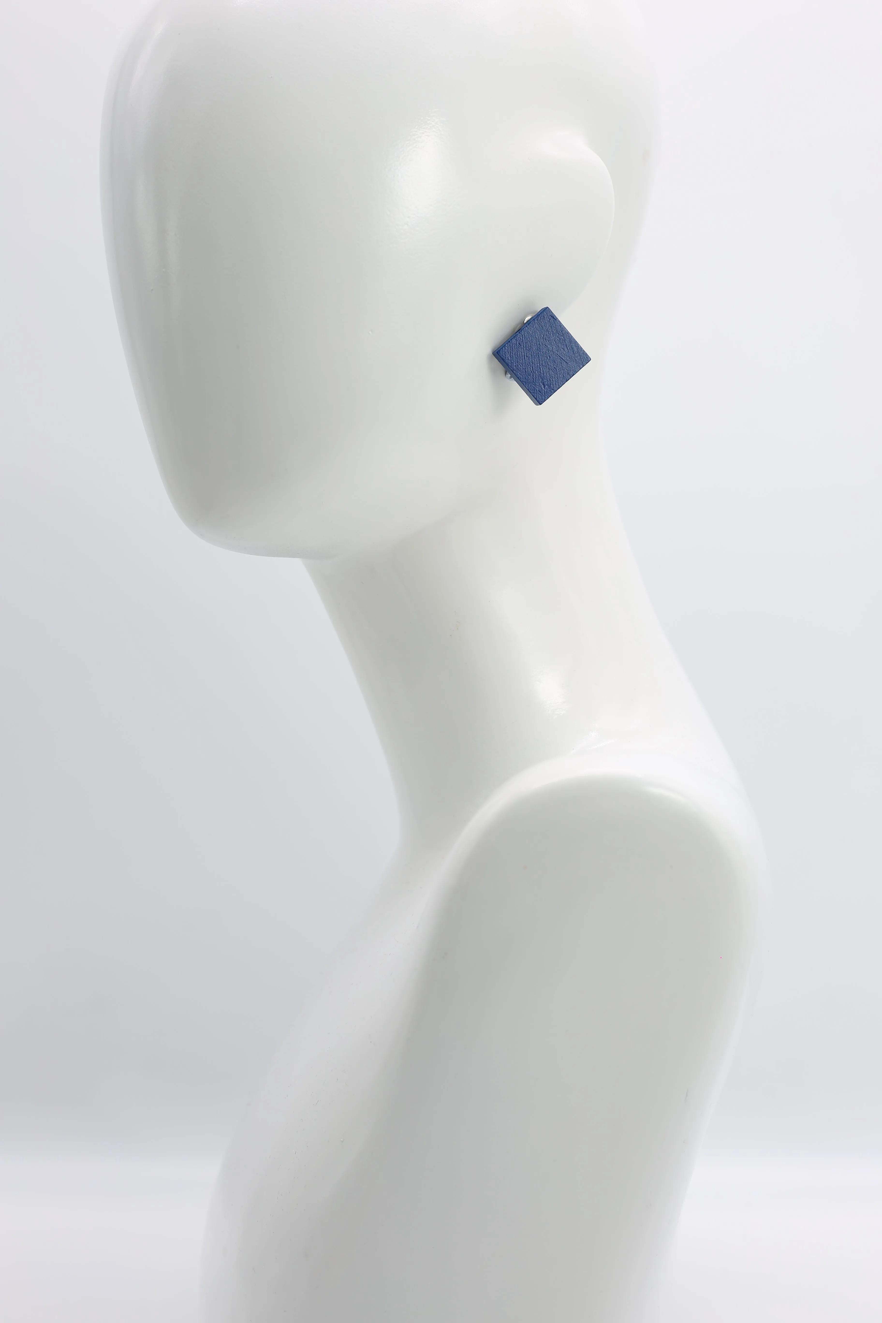 Small Square Clip-on Earrings - Pantone Classic Blue