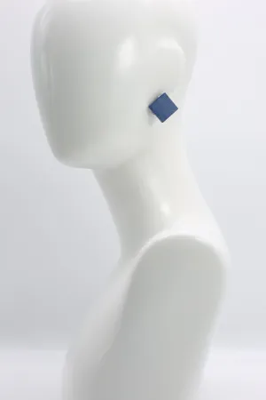 Small Square Clip-on Earrings - Pantone Classic Blue
