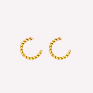 SMALL TWISTED HOOP CLIP-ON EARRINGS IN GOLD
