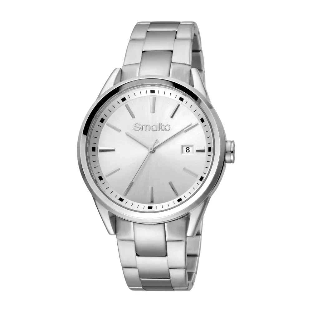 Smalto Men Watch  Silver Color Case, Silver Dial, Stainless Steel Metal Bracelet