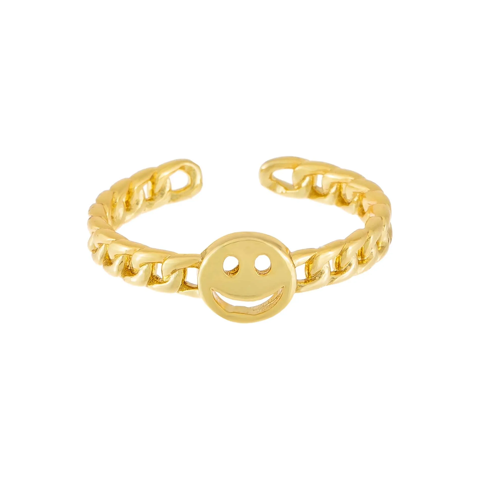Smiley Face Chain Ring