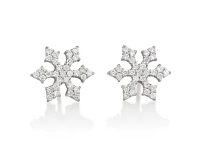 Snowflake ,diamond pave earrings