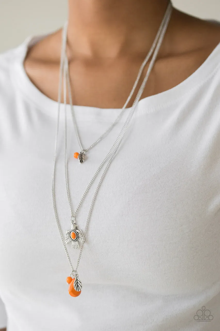 Soar with the Eagles Orange Paparazzi Necklace