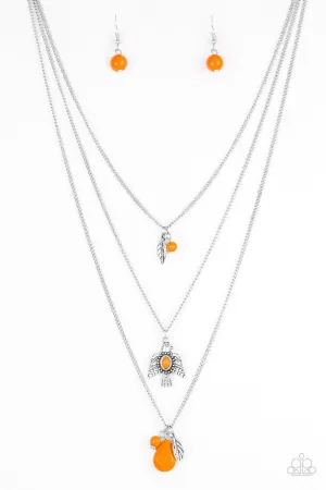Soar with the Eagles Orange Paparazzi Necklace