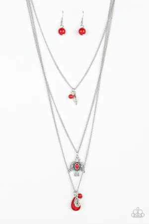 Soar With The Eagles - Red Necklace