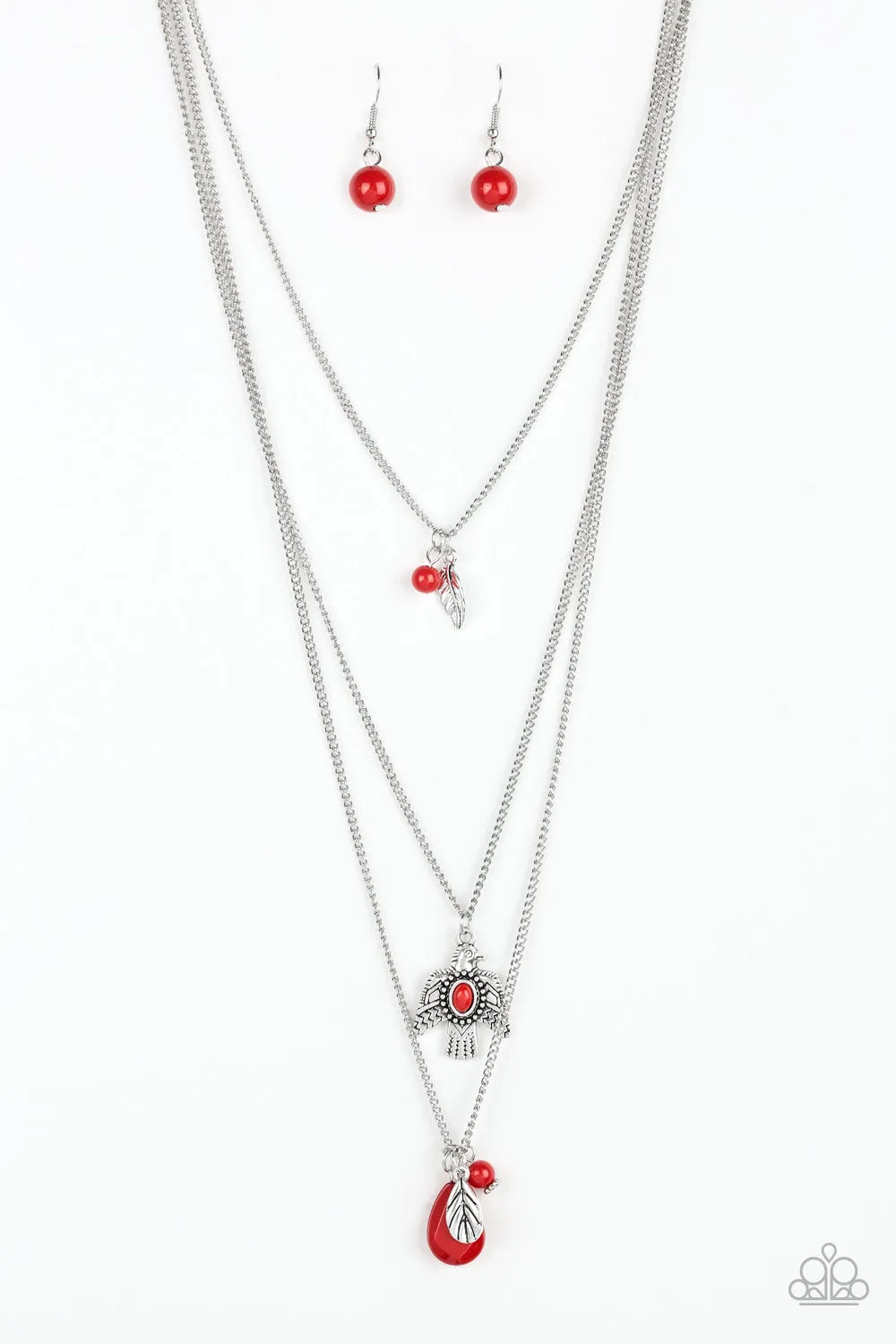 Soar With The Eagles - Red Necklace