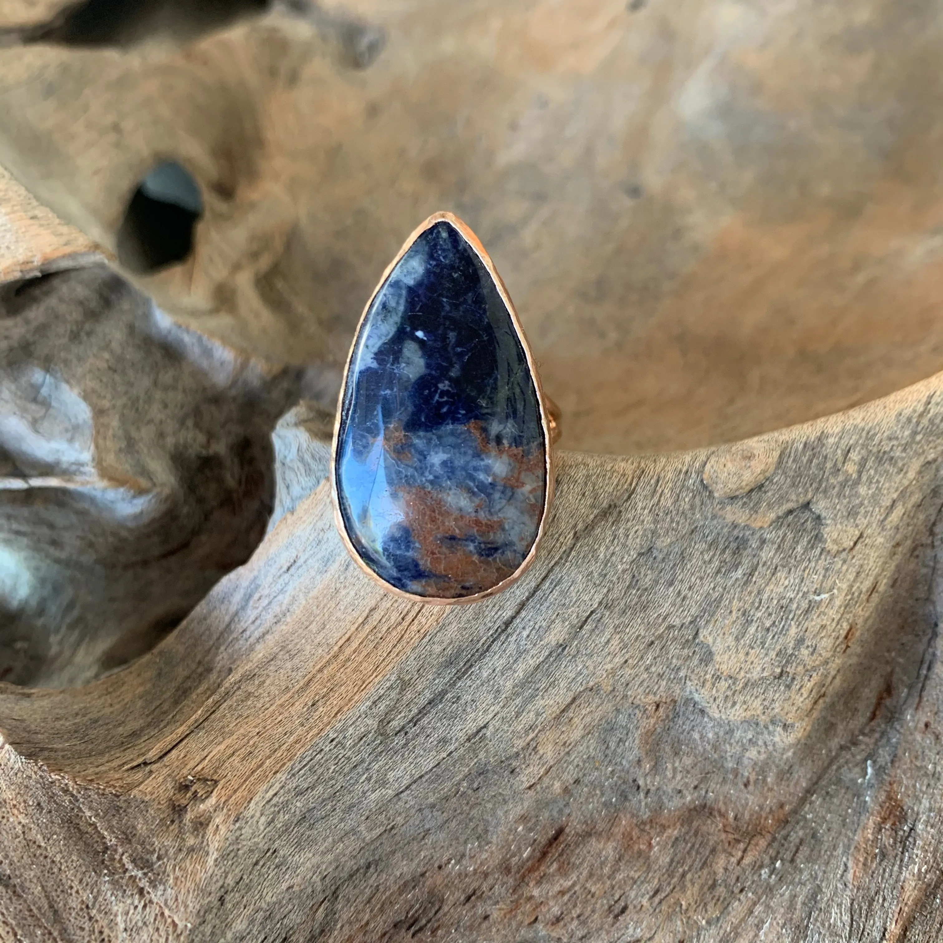 Sodalite Ring in Rose Gold
