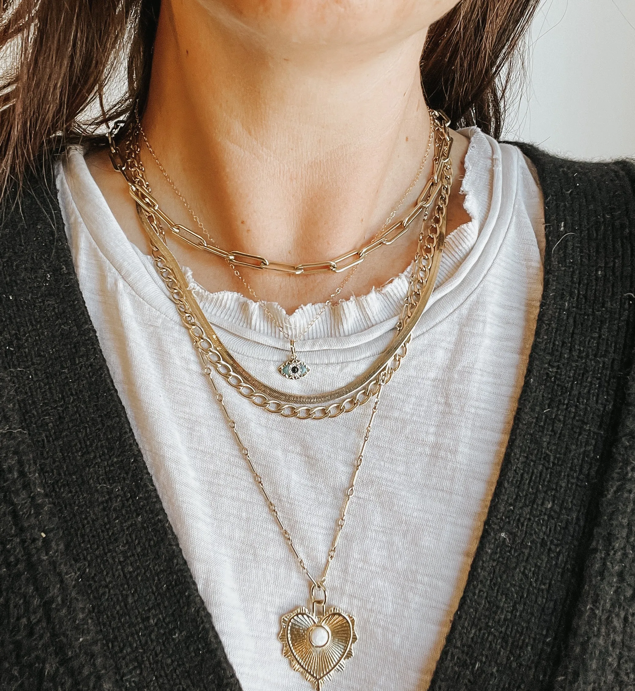 SOLID 14k EVIL EYE