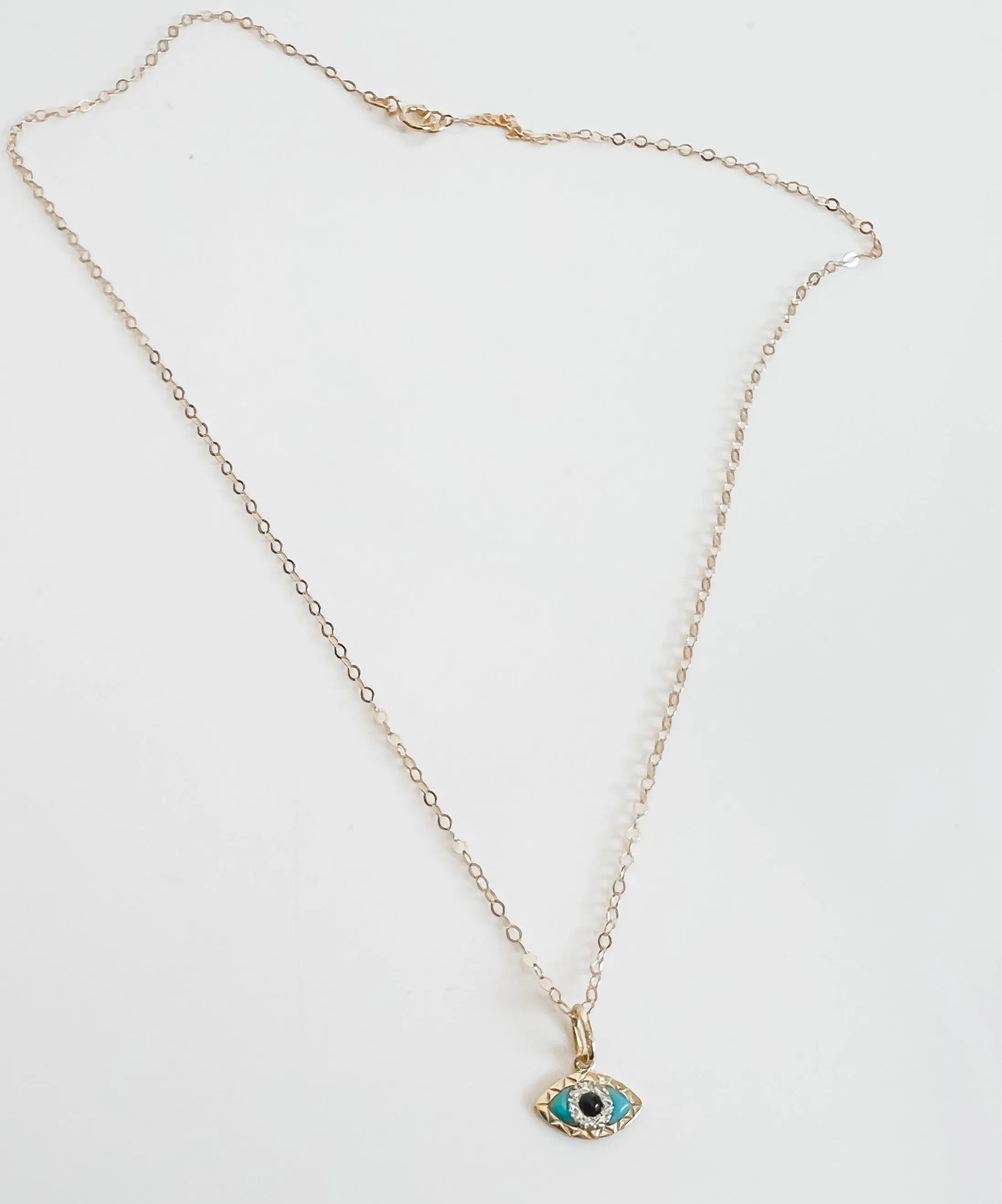 SOLID 14k EVIL EYE