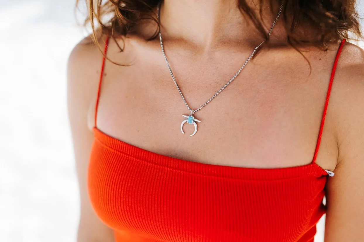 Sowell Jewelry Naja Turquoise Sterling Silver Necklace NS0098S
