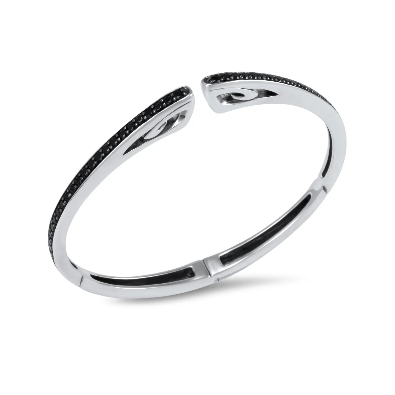 Spirit Pavé Cuff 3mm - Sterling Silver   CZ Noir