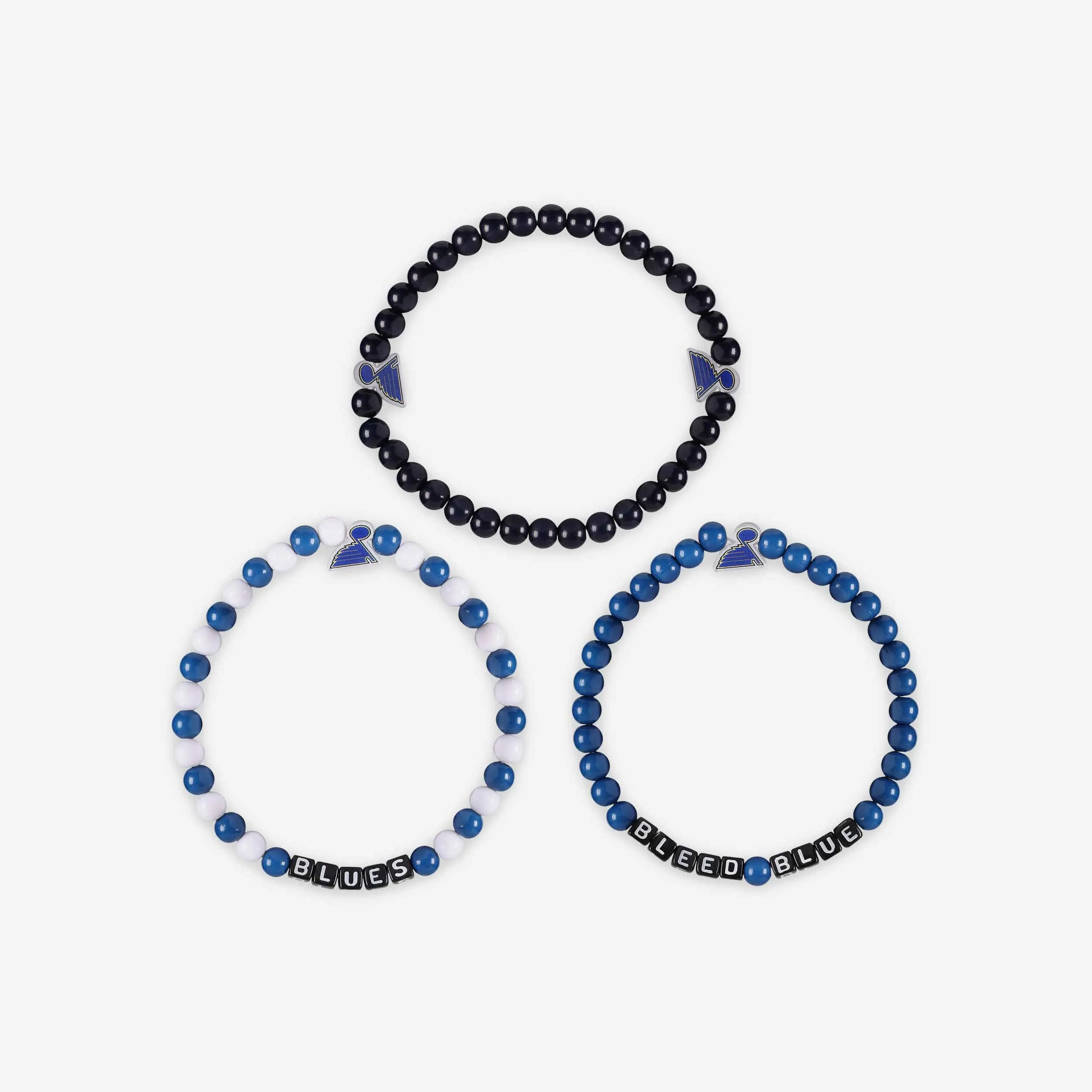 St Louis Blues 3 Pack Beaded Friendship Bracelet