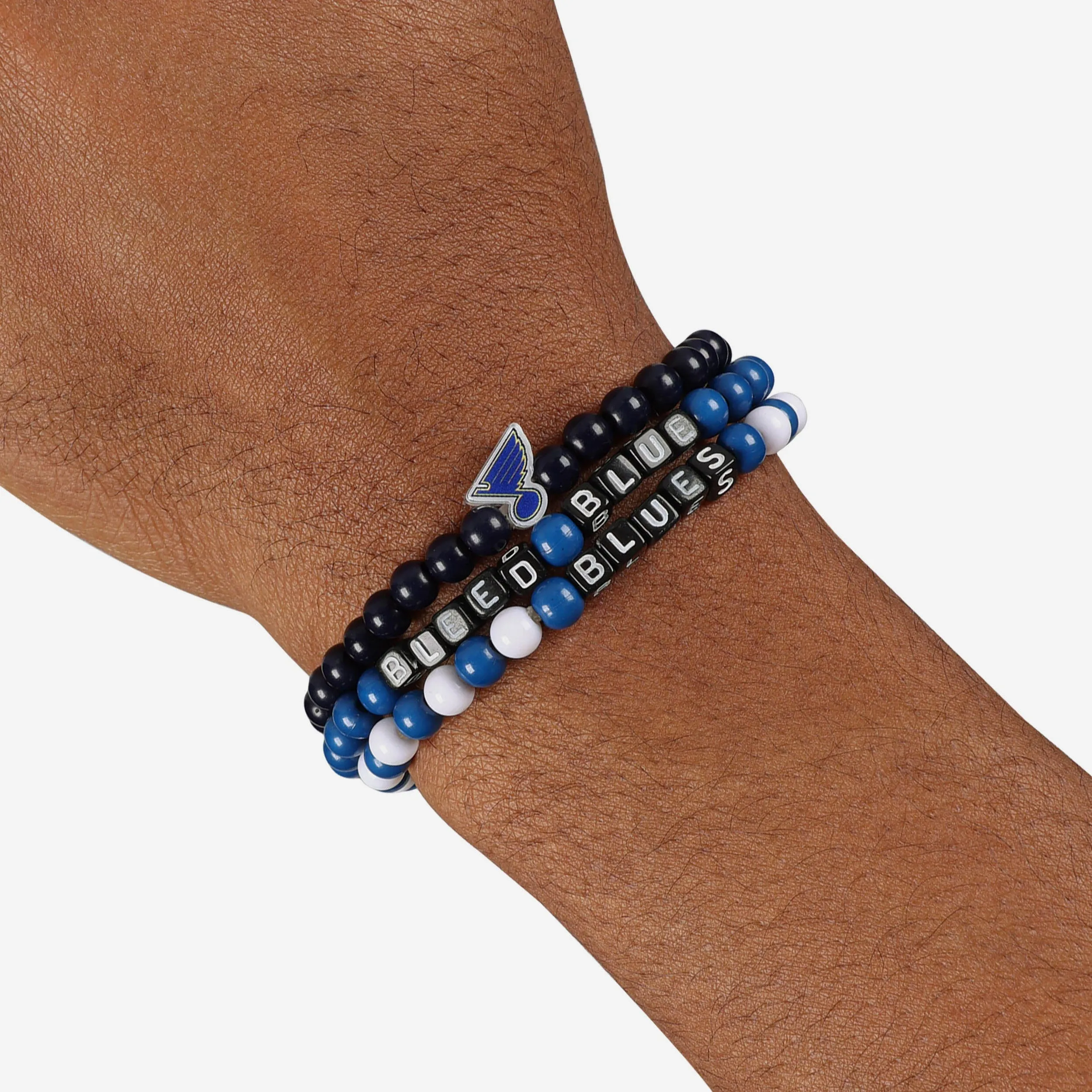 St Louis Blues 3 Pack Beaded Friendship Bracelet