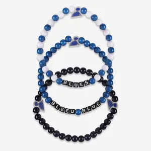 St Louis Blues 3 Pack Beaded Friendship Bracelet