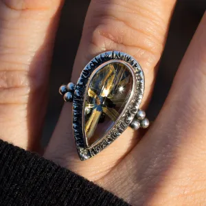 Star Rutile Quartz Ring- Sz 6