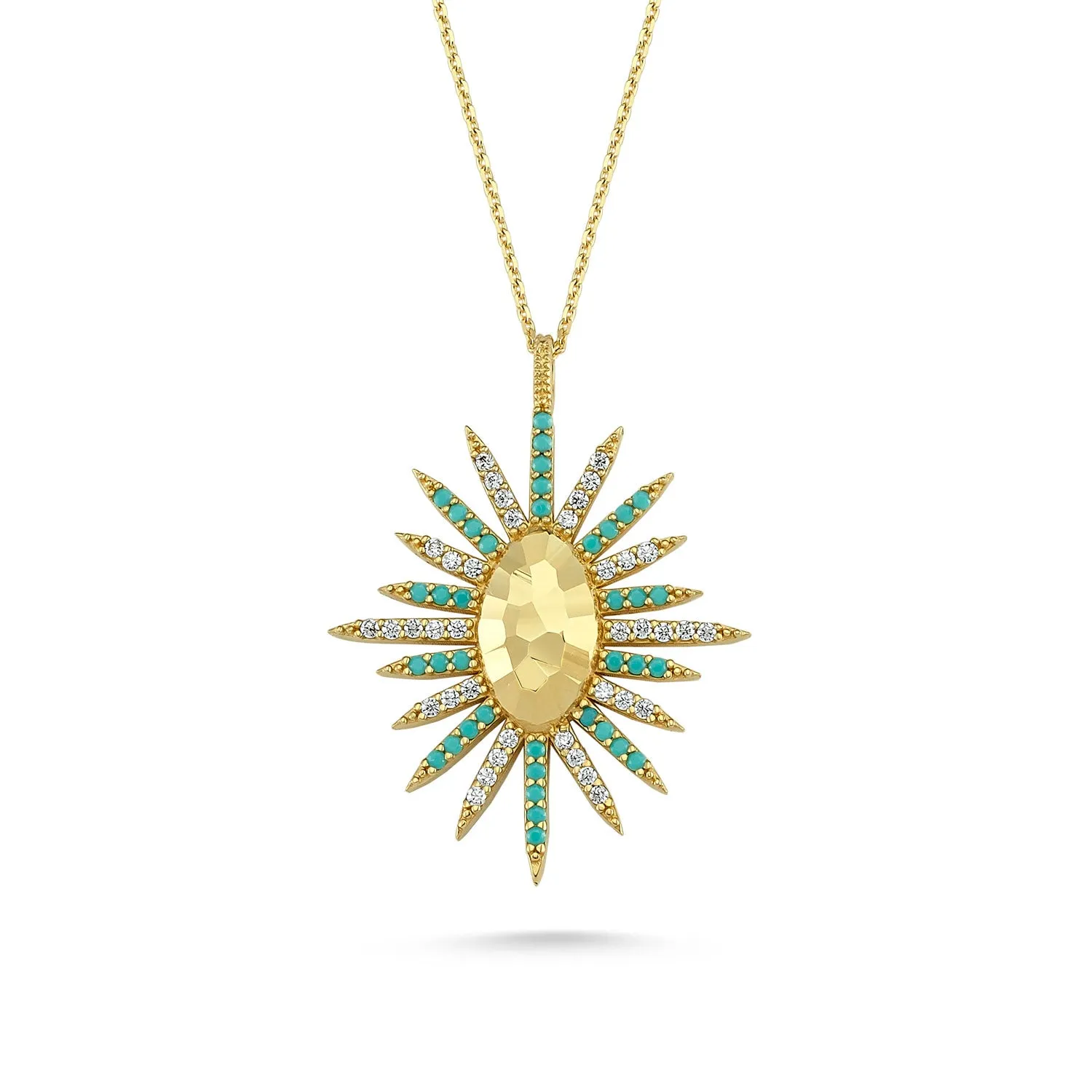 STARBURST YELLOW GOLD NECKLACE