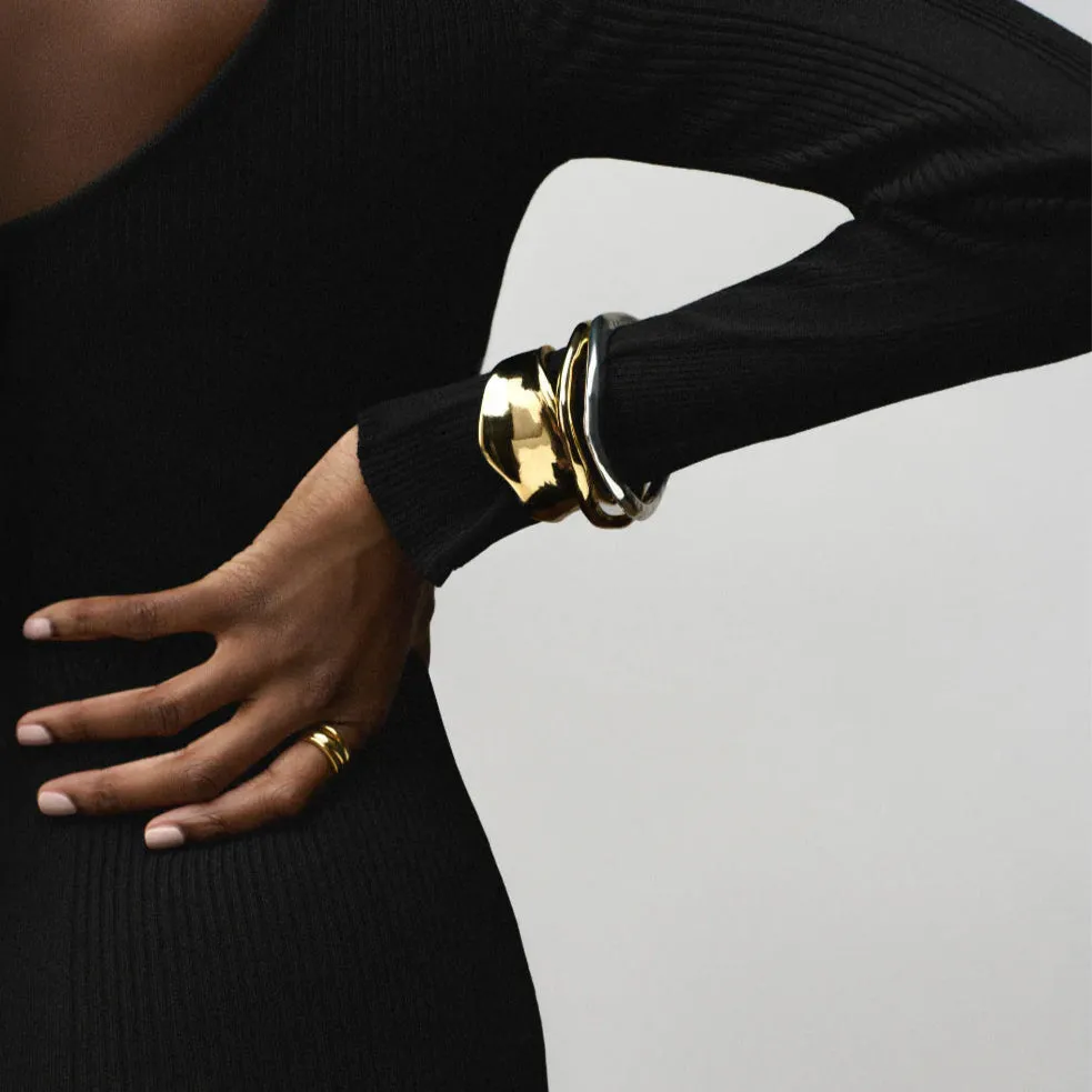 Statement Organic Molten Metal Cuff | Gold