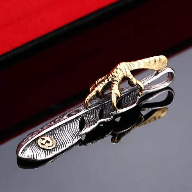 Steel soldier fashion men stainless steel gold eagle claw feather pendant titanium steel gothic style jewelry