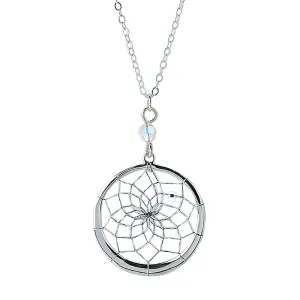 Sterling Silver Dreamcatcher Pendant Necklace
