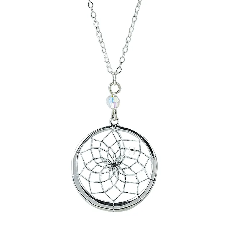 Sterling Silver Dreamcatcher Pendant Necklace
