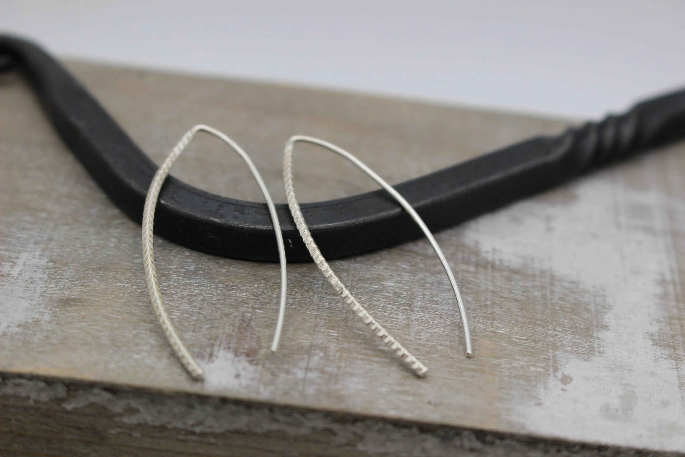 Sterling Silver Hairpin Hoop Earrings