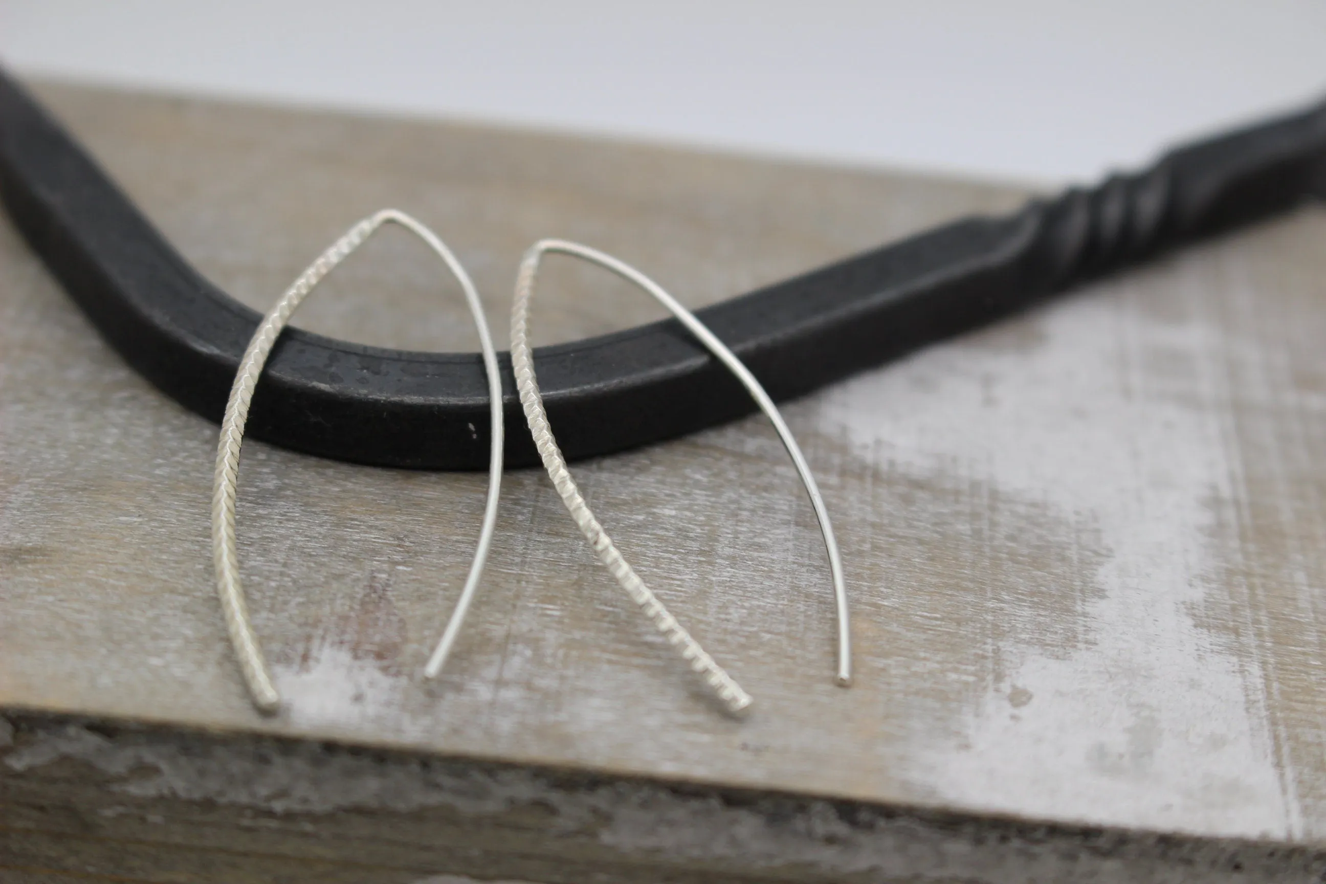 Sterling Silver Hairpin Hoop Earrings