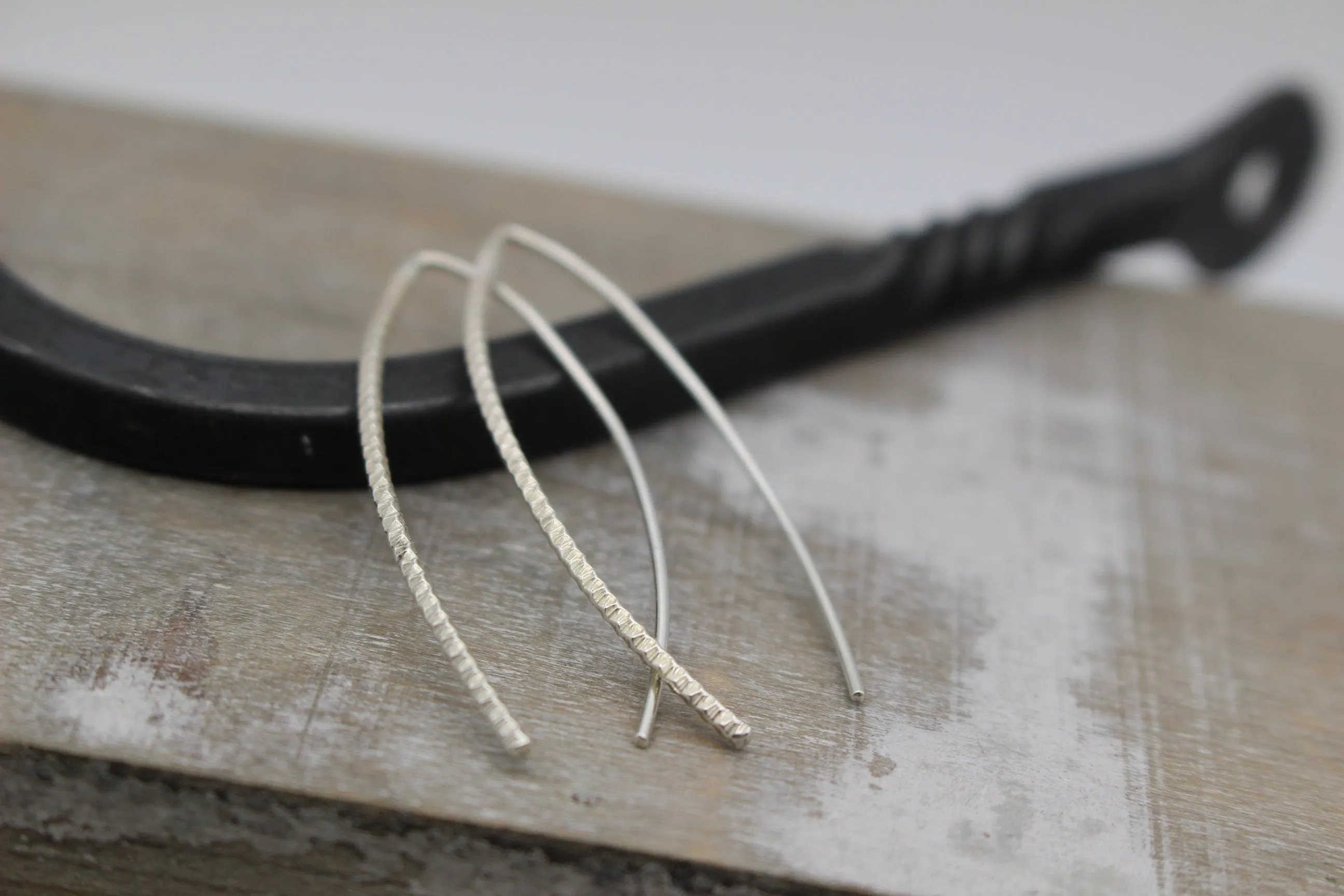 Sterling Silver Hairpin Hoop Earrings