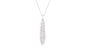 Sterling Silver Necklace Fantail Feather