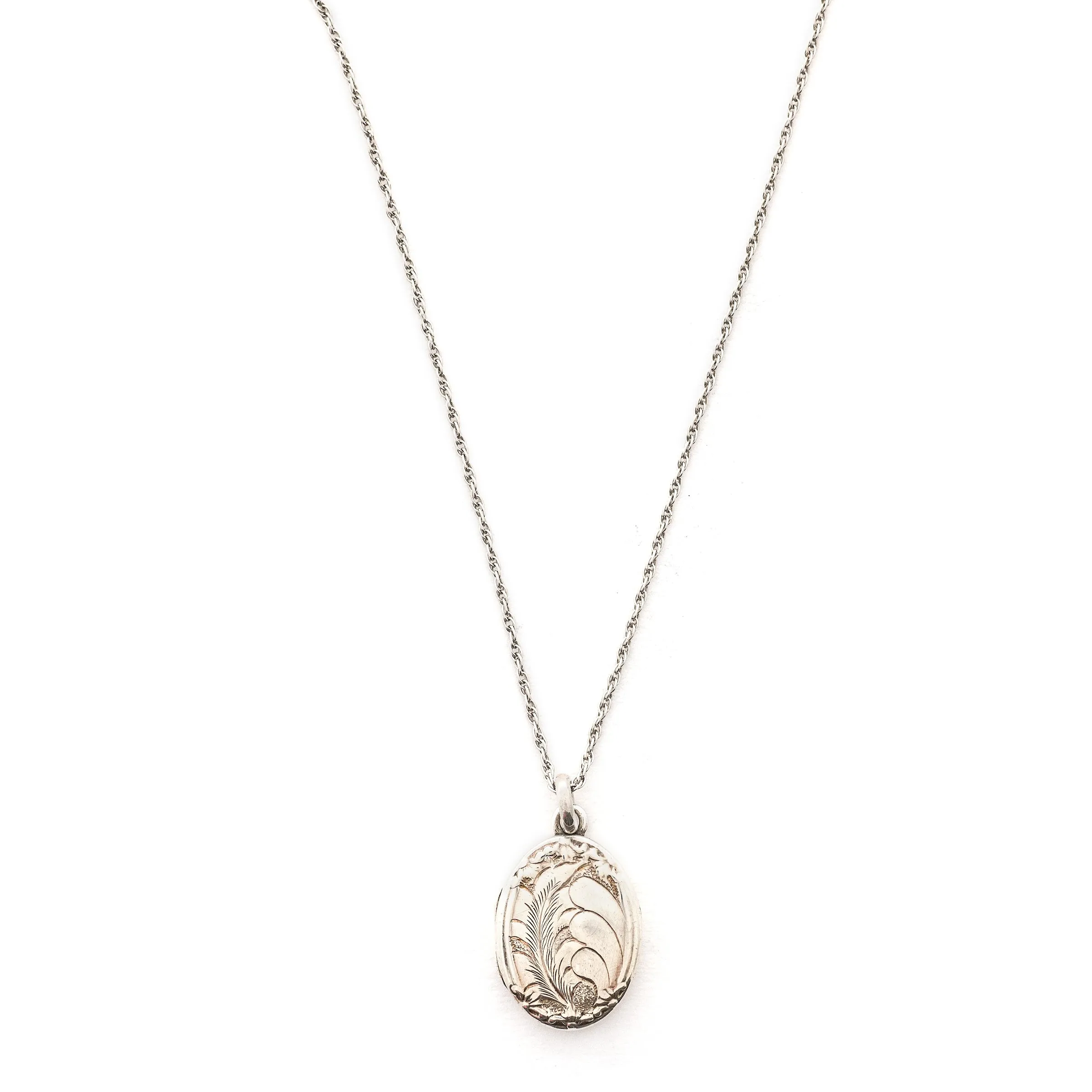 Sterling Silver Vintage Feather Locket